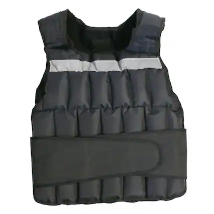 Front. GoFit - Unisex Adjustable Weighted Vest 40 Lbs - Black.