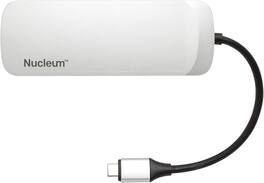Kingston - Nucleum USB C Hub, 7-In-1 Type-C Adapter Hub Connect USB 3.0, 4K HDMI, SD and MicroSD Card, USB Type C Charging - White