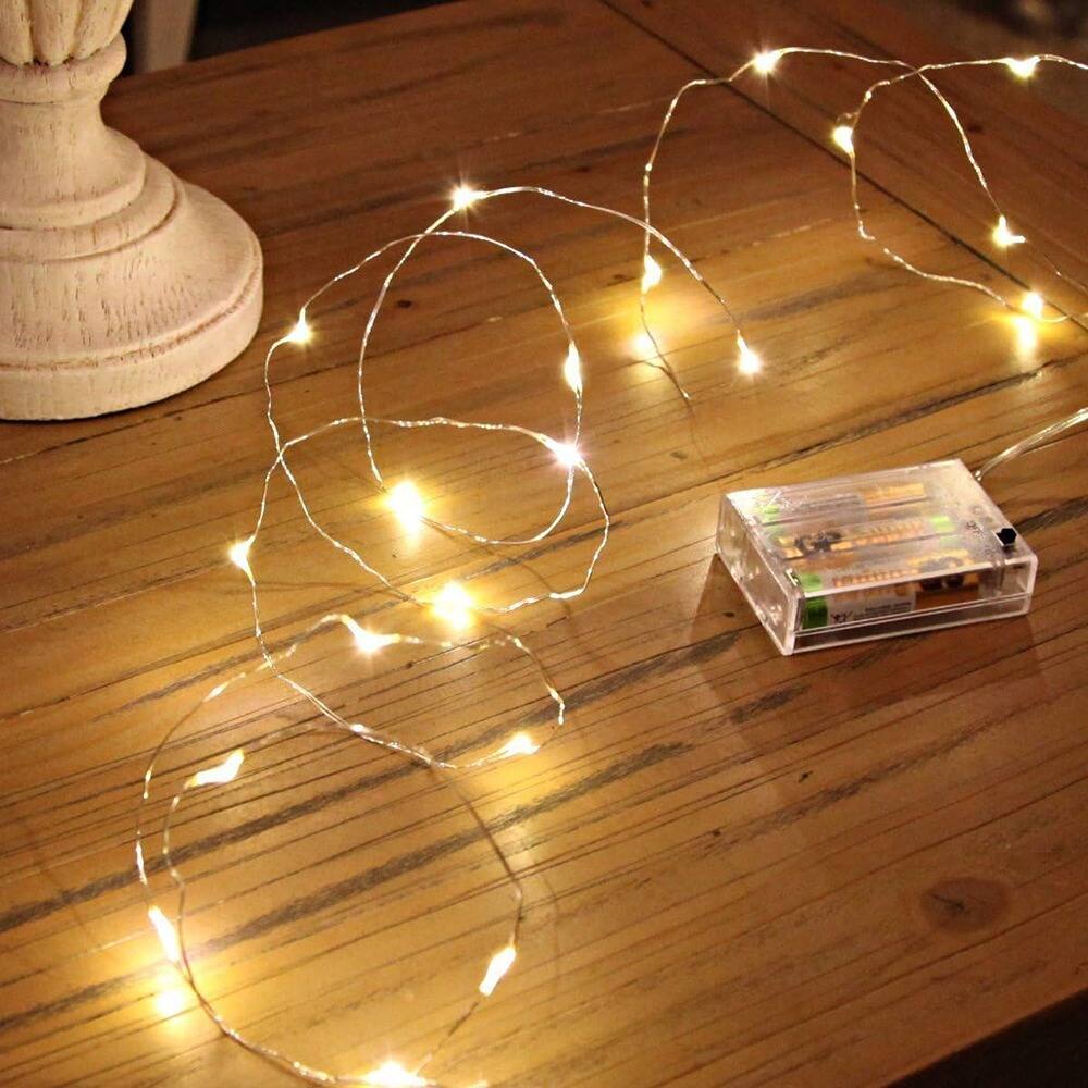 Angle. THIRSTY TURTLE - 16.5ft 50 LED Battery Operated Fairy Lights, Warm White, for Party & Wedding.