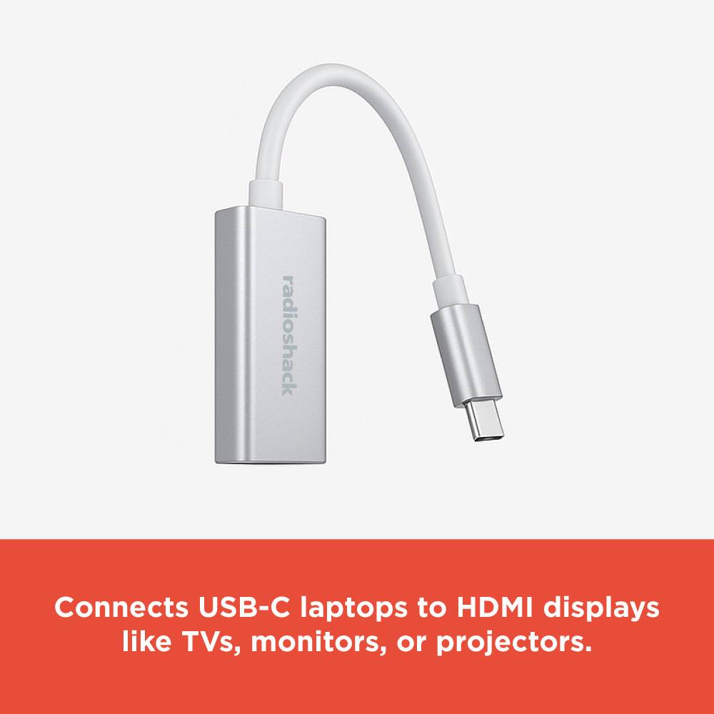 Connects USB-C laptops to HDMI displays like TVs, monitors, or projectors.