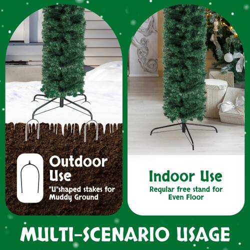 Outdoor Use: "U" shaped stakes for Muddy Ground  
Indoor Use: Regular free stand for Even Floor  
MULTI-SCENARIO USAGE