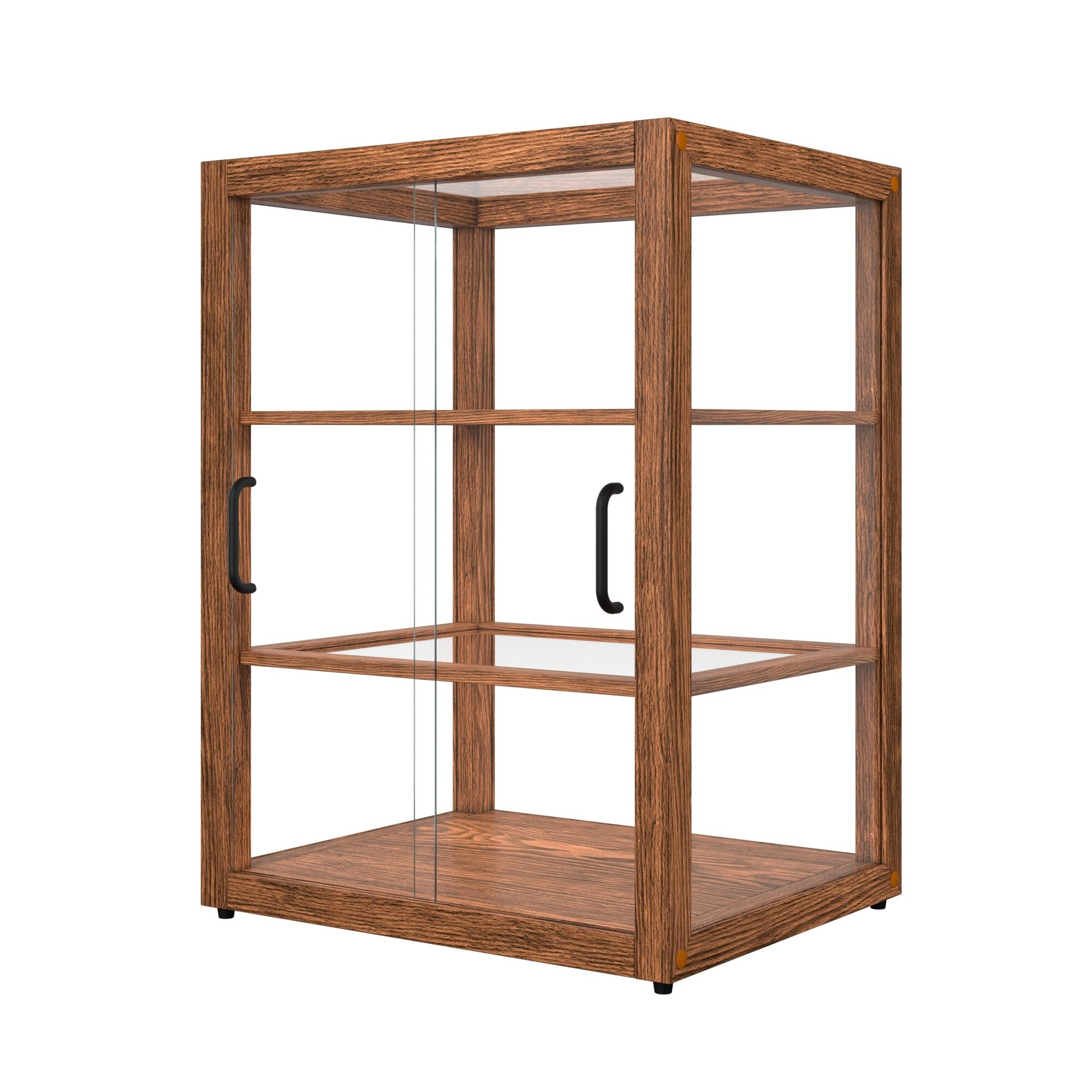 Alt View 6. Koolmore - 21 In. Artisan Upright Dark Wooden Bakery Display Case 3.5 Cu. ft. (KM-BDW-25D) - Dark ash wood color.