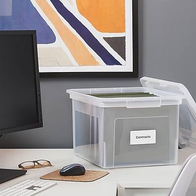 Alt View 7. Staples - Staples File Box Plastic File Box Snap, Letter/Legal Size, Clear (140168/140139) - Clear.