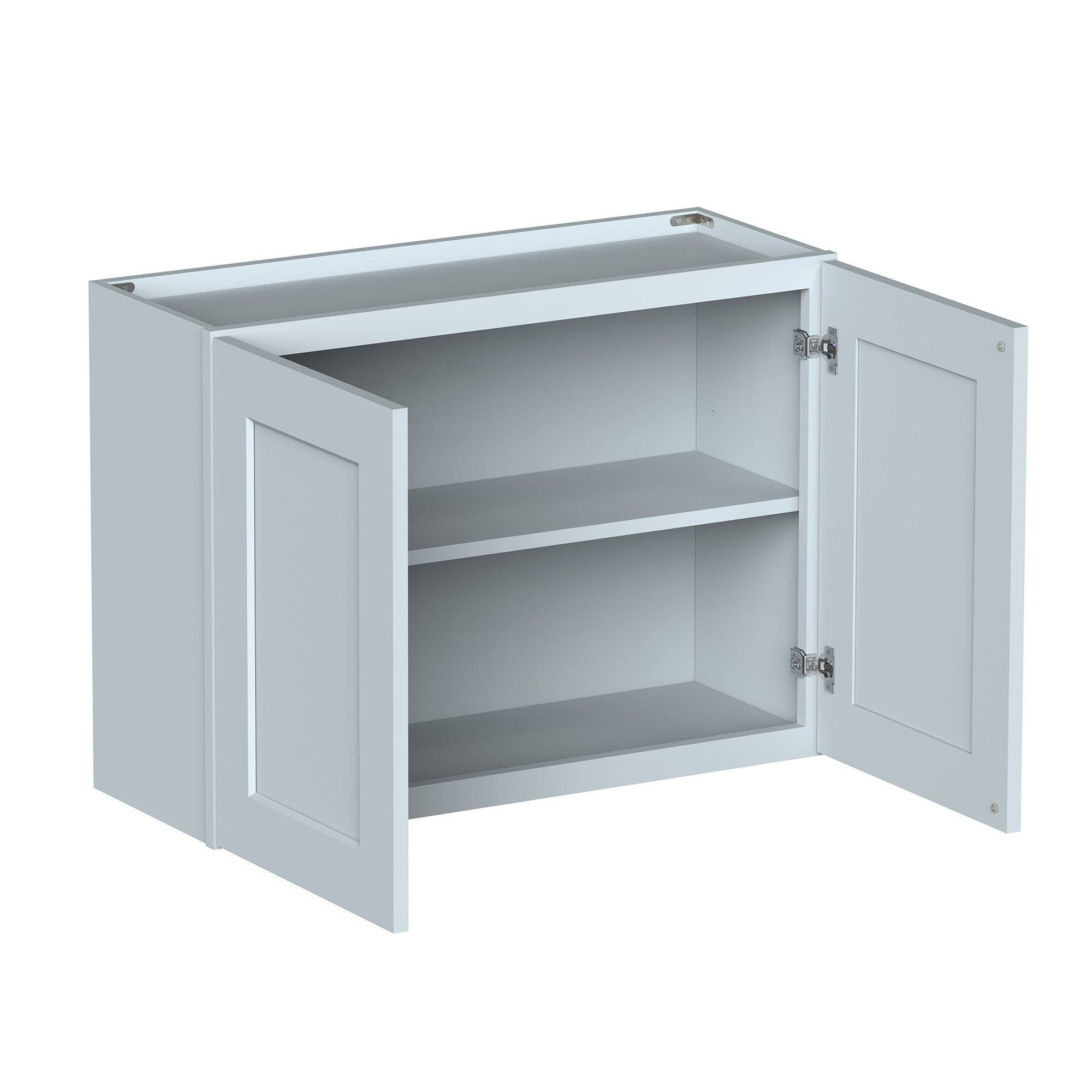 Alt View 2. Boyel Living - 33in.W x12in.D x24in.H WALL CABINET Fully assembled Cabinet With Two HDF Doors - Gray.