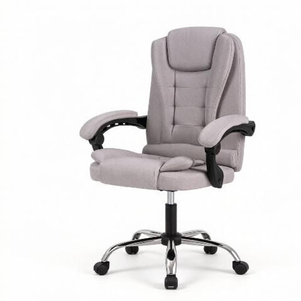 Alt View 3. Loheer - Loheer High Back Executive Chair, Ergonomic Office Chair, Gray Linen, Reclining, Linkage Armrests, 330 lbs - Gray.