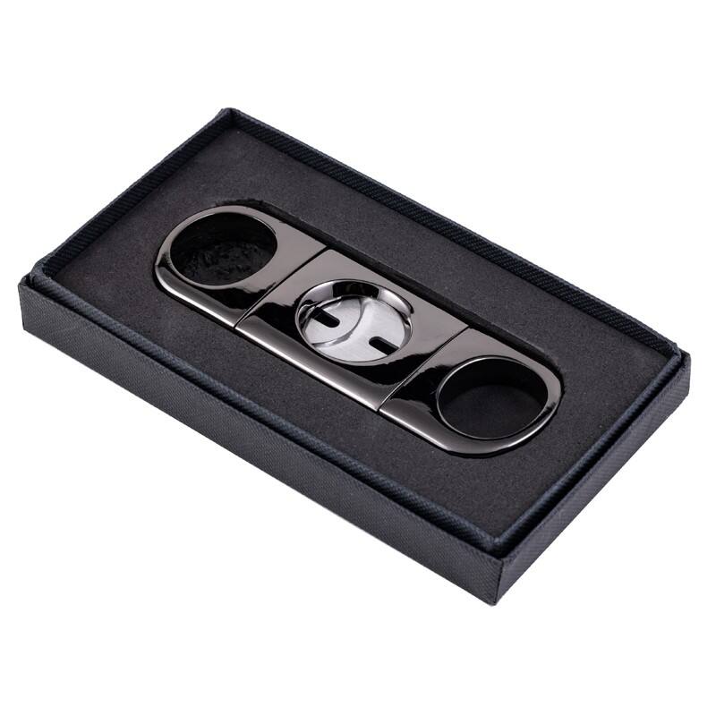 Alt View 3. Prestige - Gun Gray Heavy Body Cigar Cutter - Gun Metal Gray Polish Finish.