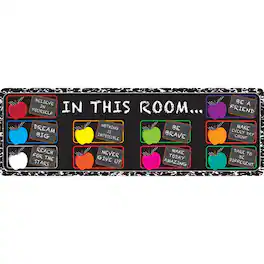 ASHLEY PRODUCTIONS - The Original Fun Mat Mat Runner 15.5 x 47 In this Room Positive Sayings - Multicolored