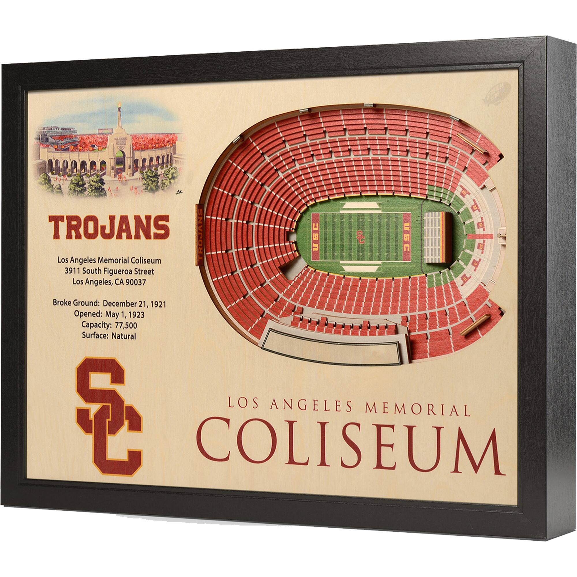 USC Trojans 25.5'' x 19.5'' 25-Layer StadiumViews 3D Wall Art