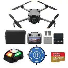 Bundle - DJI - Mini 5 Pro Fly More Combo PLUS Drone with RC2 Controller Bendle, 64GB Card, Landing Pad, LED Strobe Light