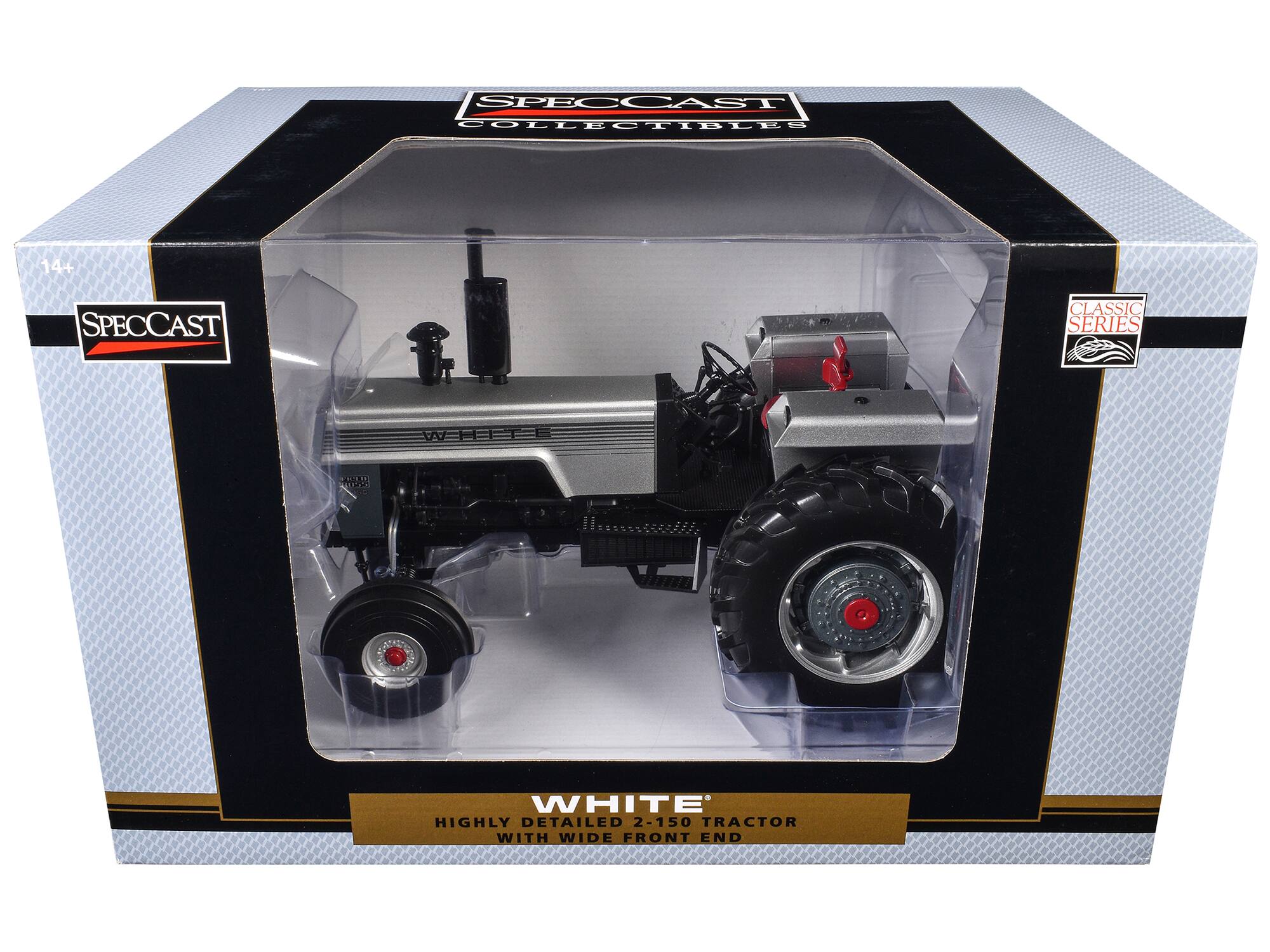 SPECCAST COLLECTIBLES  
14+  
SPECCAST  
CLASSIC SERIES  
WHITE  
HIGHLY DETAILED 2-150 TRACTOR WITH WIDE FRONT END