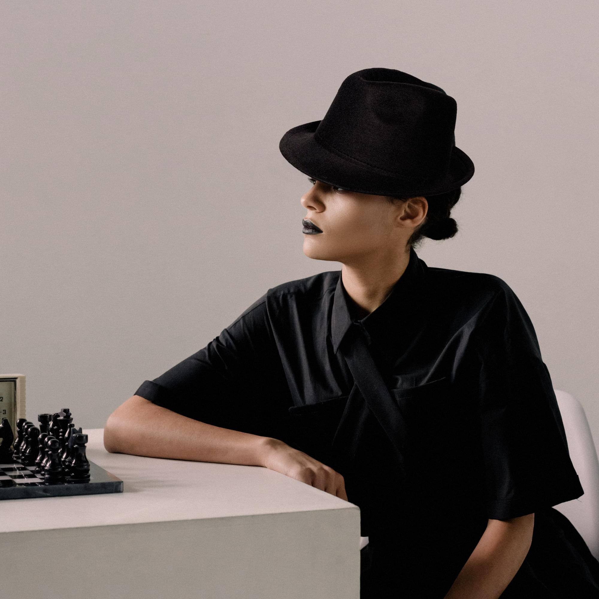 Alt View 10. Underwraps - Black Felt Fedora Adult Costume Accessory - Black.