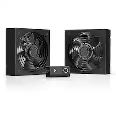 Front. AC Infinity - Rack Roof Fan Kit, Dual Cooling-Fans with Speed Controller - Black.