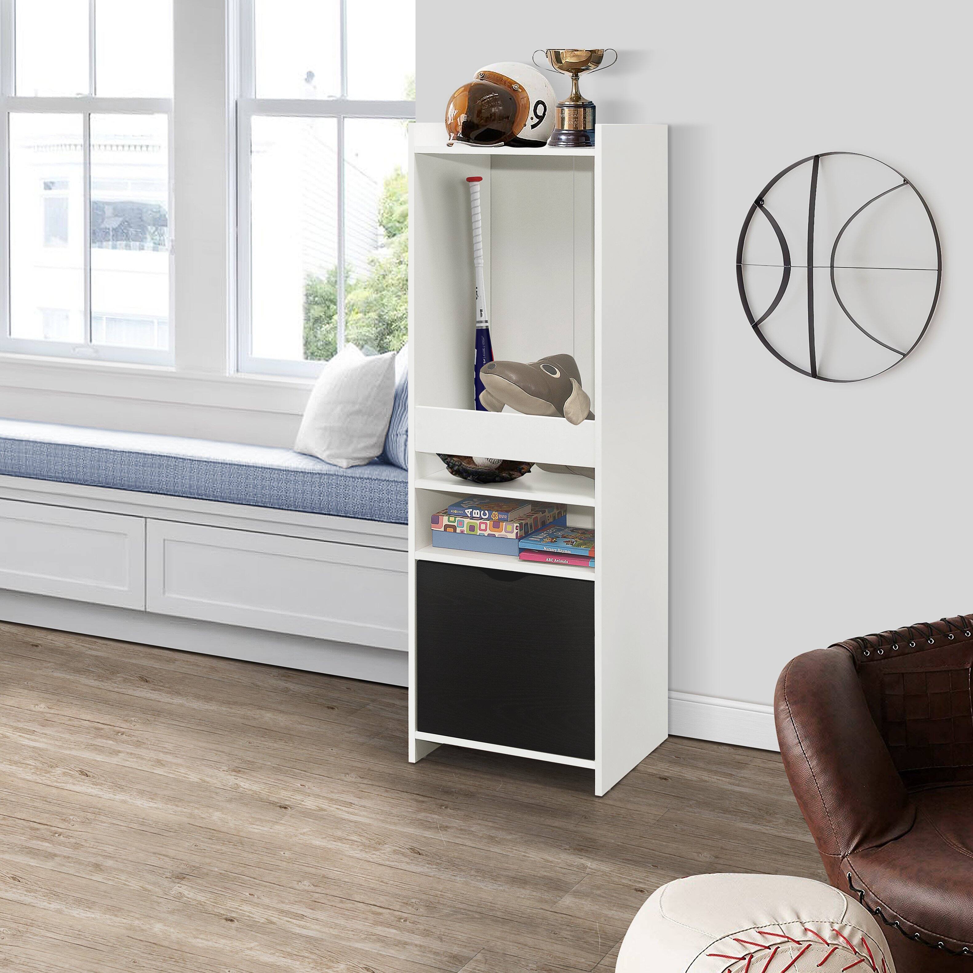 Angle. Kings Brand Furniture - Kings Brand Furniture Anne 2-Shelf Kids Bookshelf Bookcase with Drawer, Toy Storage Playroom Organizer - White.