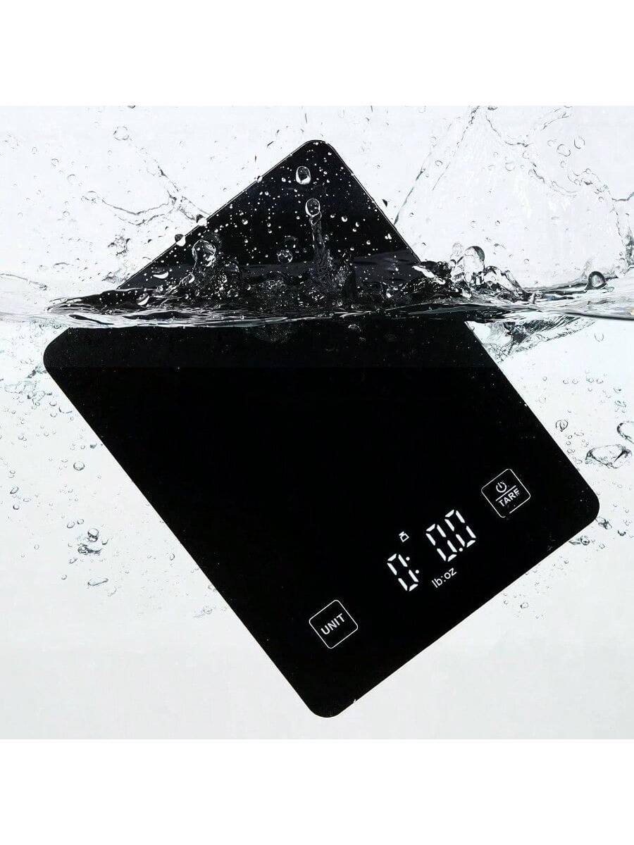 Pacoar Cade - Digital scale rechargeable battery, 6 Measurement Units ideal for kitchen use, Modern Design, Digital Display - Black