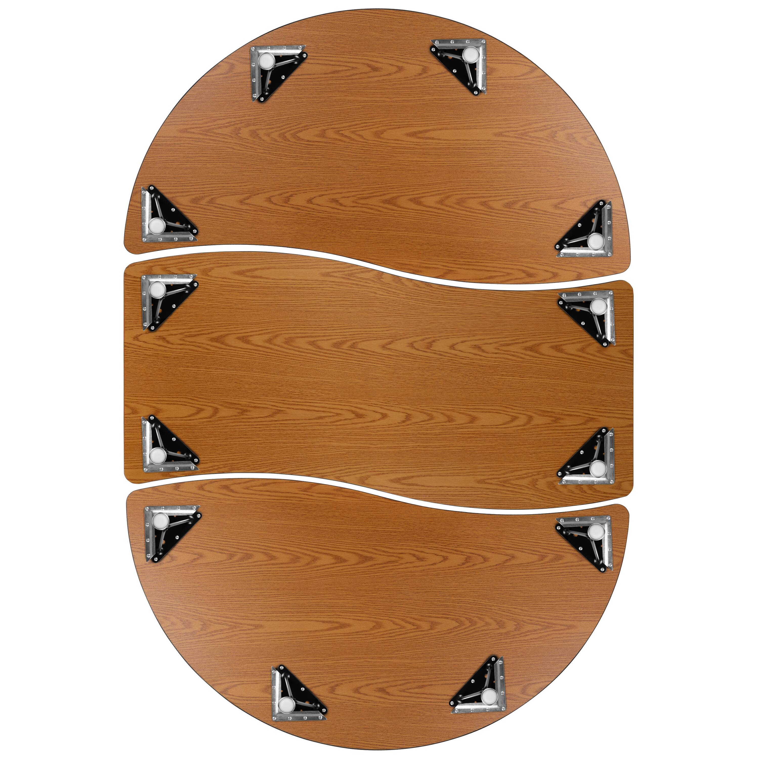 Alt View 8. Emma + Oliver - 3 Piece 86" Oval Wave Collaborative Grey Adjustable Activity Table Set - Grey.