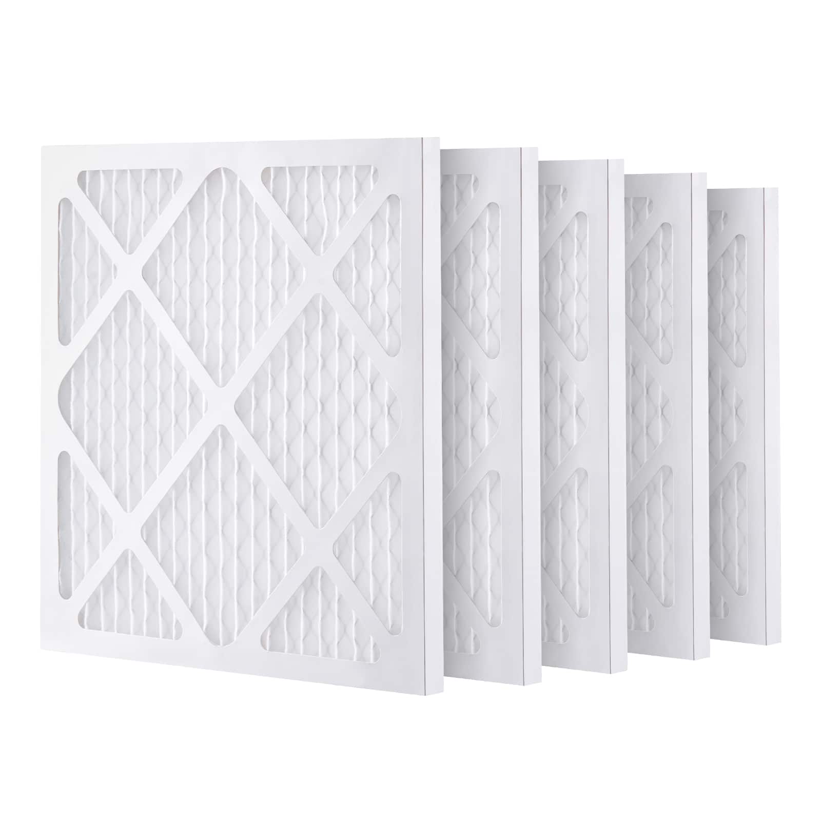 VEVOR - Protective Pre Filters, 5 Pack, 15.75'' x 15.75'' Air Filter Replacement, High-efficient Stage 1 Filters - White