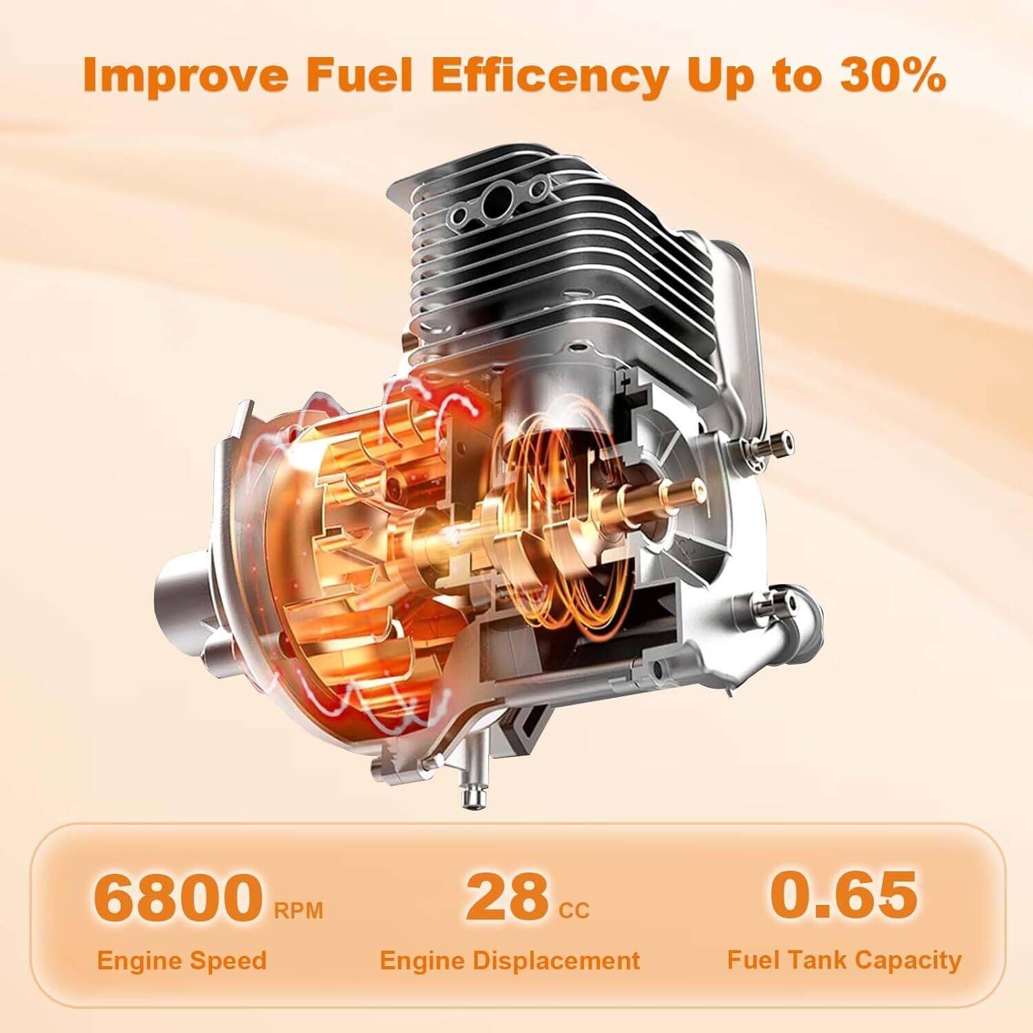 Alt View 1. Acekool - 28cc 2-Stroke 1.1 HP, 490 CFM, 280 MPH Handheld Gas Powered Leaf Blower for Effortless Lawn & Leaf Cleanup, Red - Red.