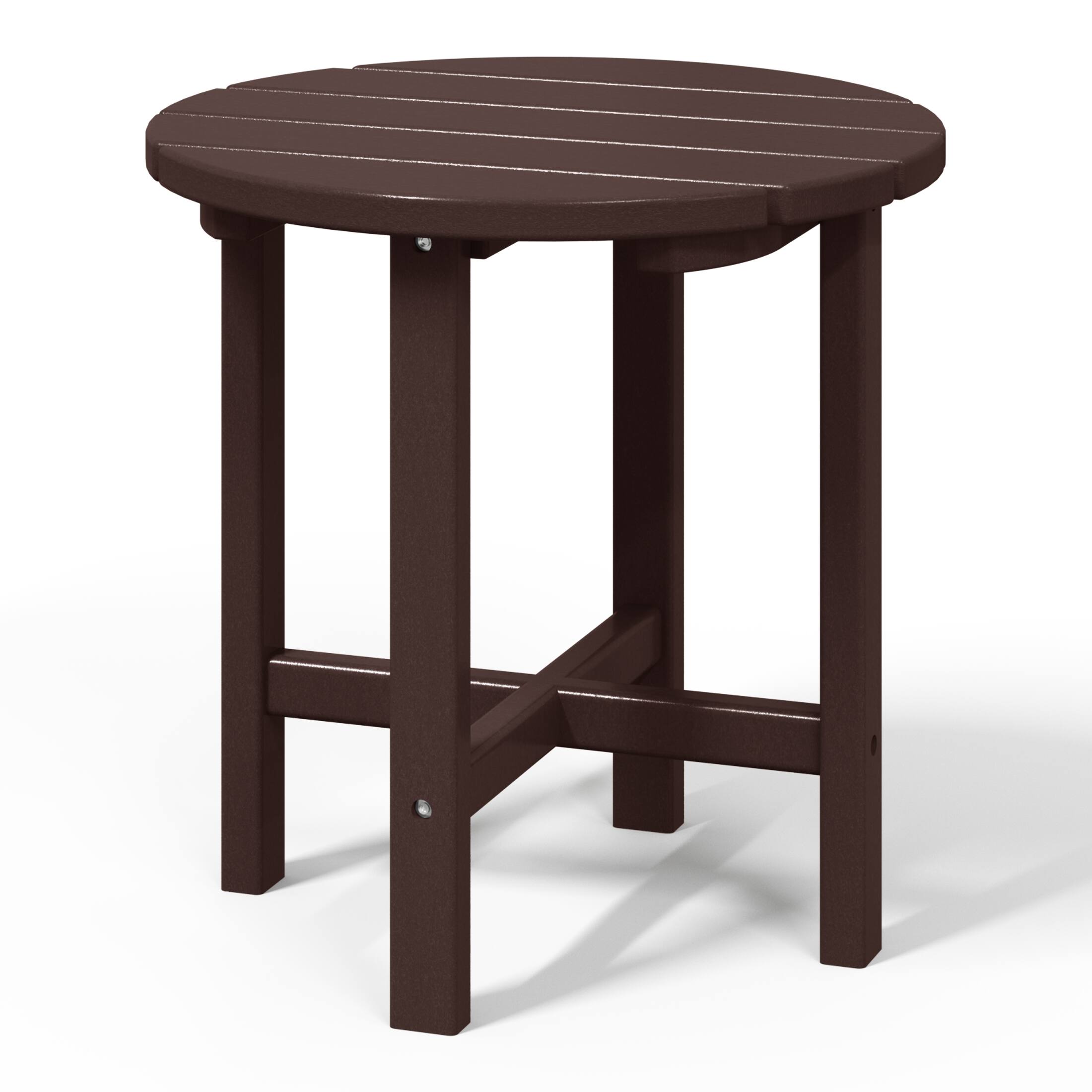 Alt View 1. WestinTrends - WestinTrends Dylan Adirondack Round Outdoor Side Table - Dark Brown.