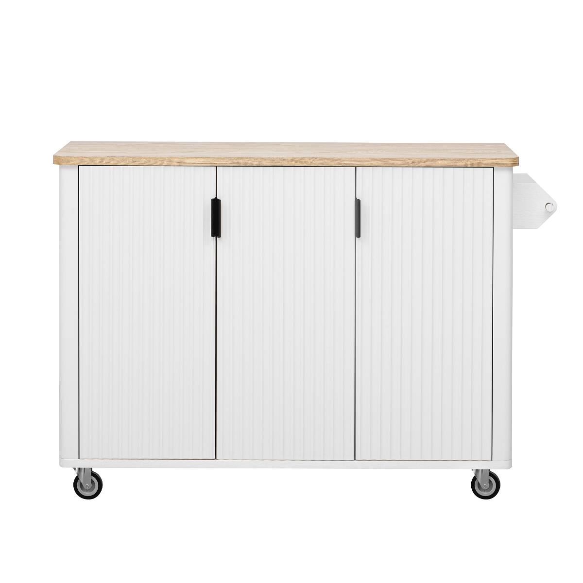 Alt View 2. Loheer - Loheer 51" Farmhouse Kitchen Island with Drop Leaf, White Ash - White.