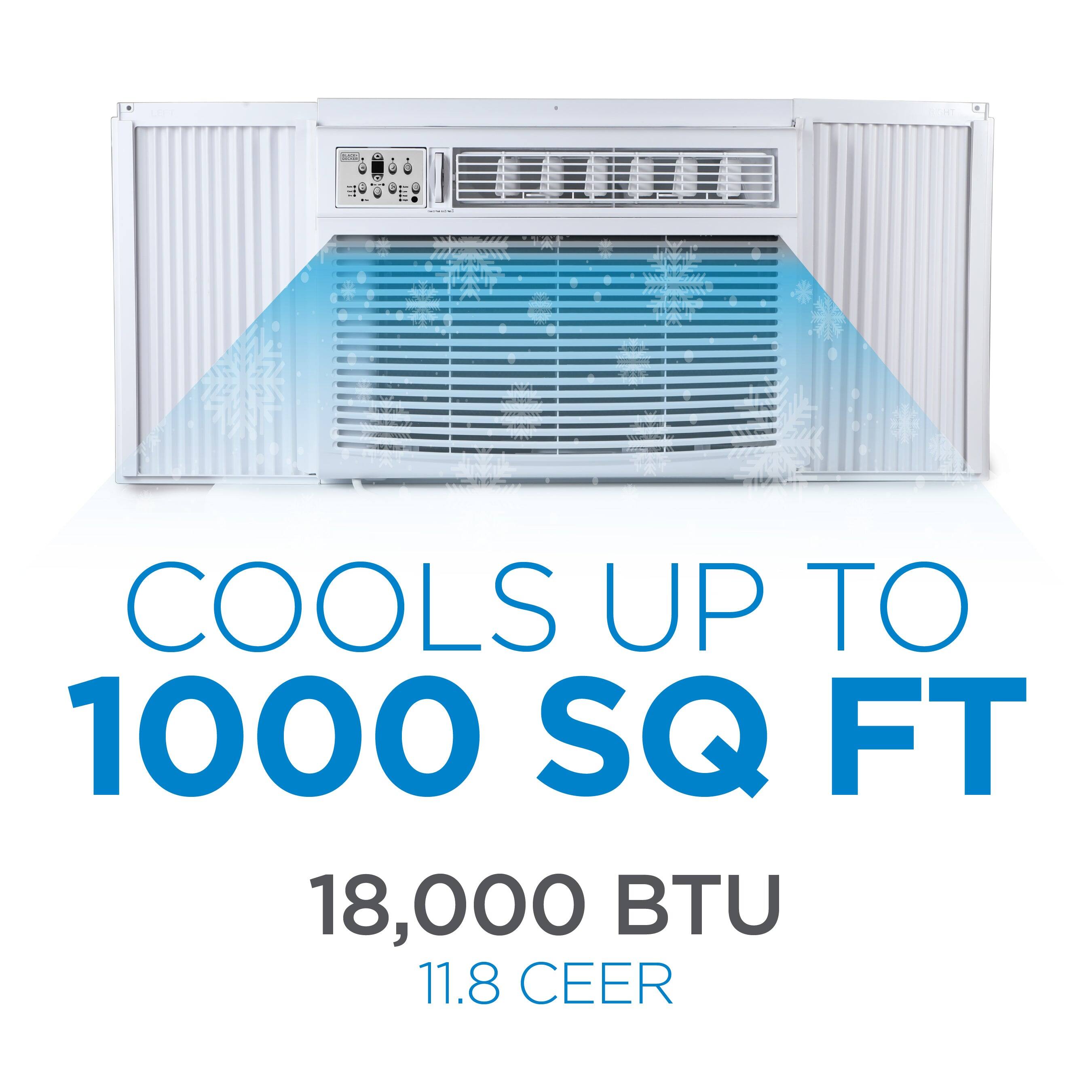 COOLS UP TO 1000 SQ FT
18,000 BTU
11.8 CEER