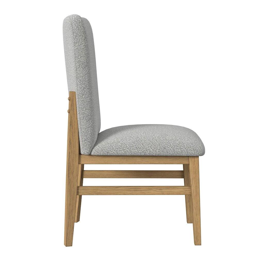 Back. Picket House Furnishings - Canal Square Back Dining Side Chair with Grey Fabric in Natural - Tural.