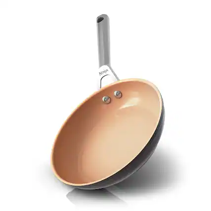 Front. Ninja - Ninja Extended Life Premium Ceramic 8-in. Fry Pan - Dark Grey.