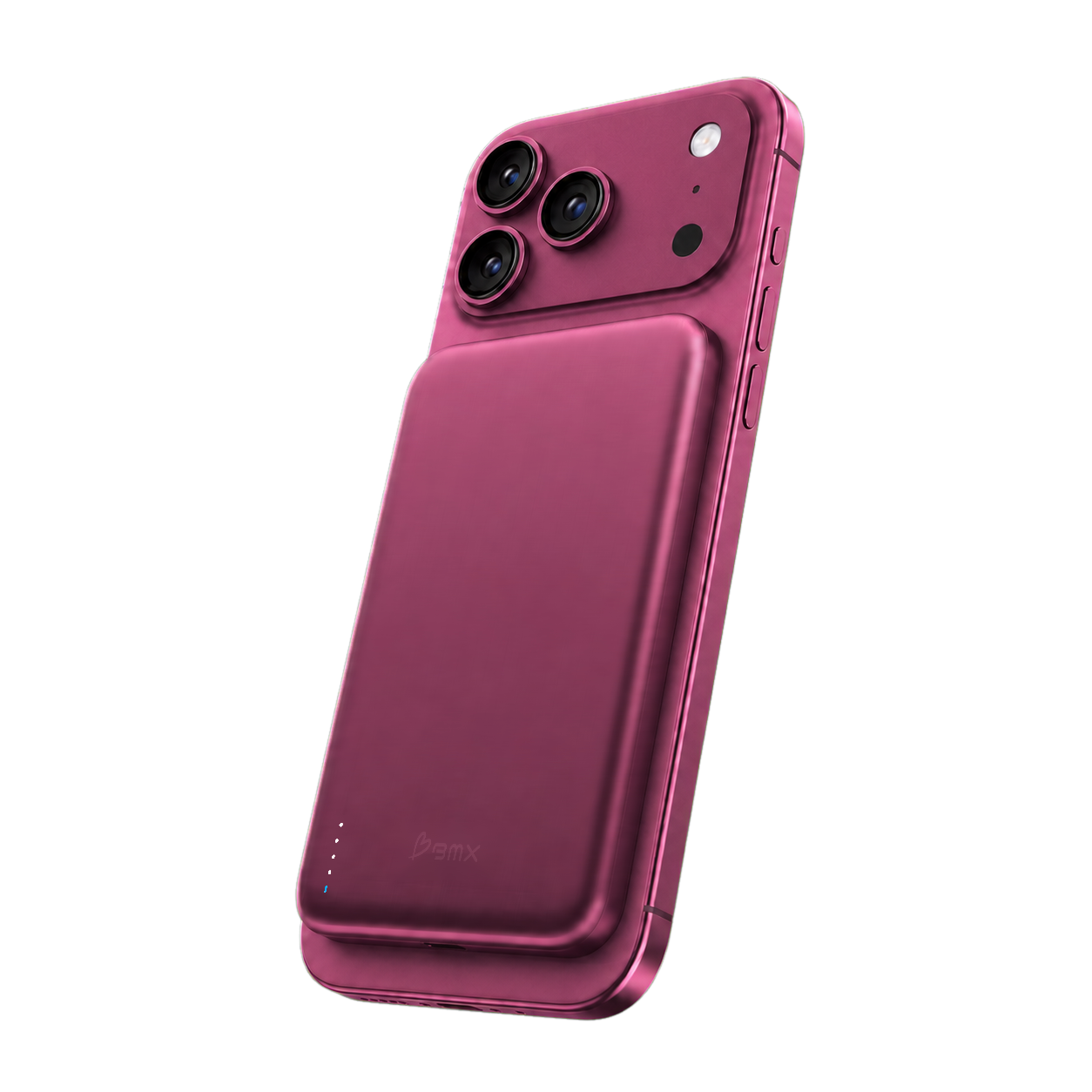 Alt View 1. BMX - SolidSafe AIR 5K Magnetic Solid-State Power Bank - Dark Cherry.