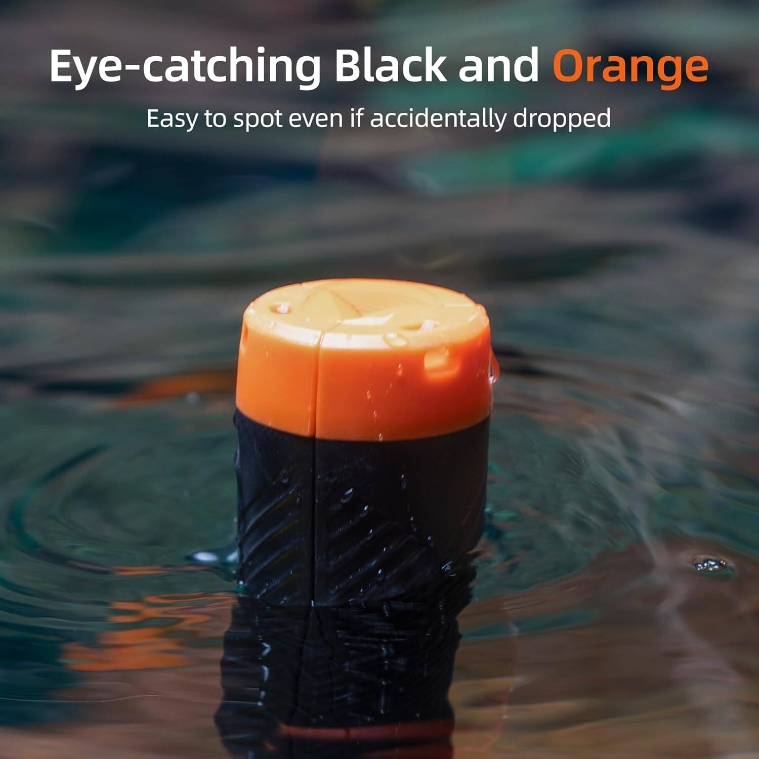 Eye-catching Black and Orange  
Easy to spot even if accidentally dropped