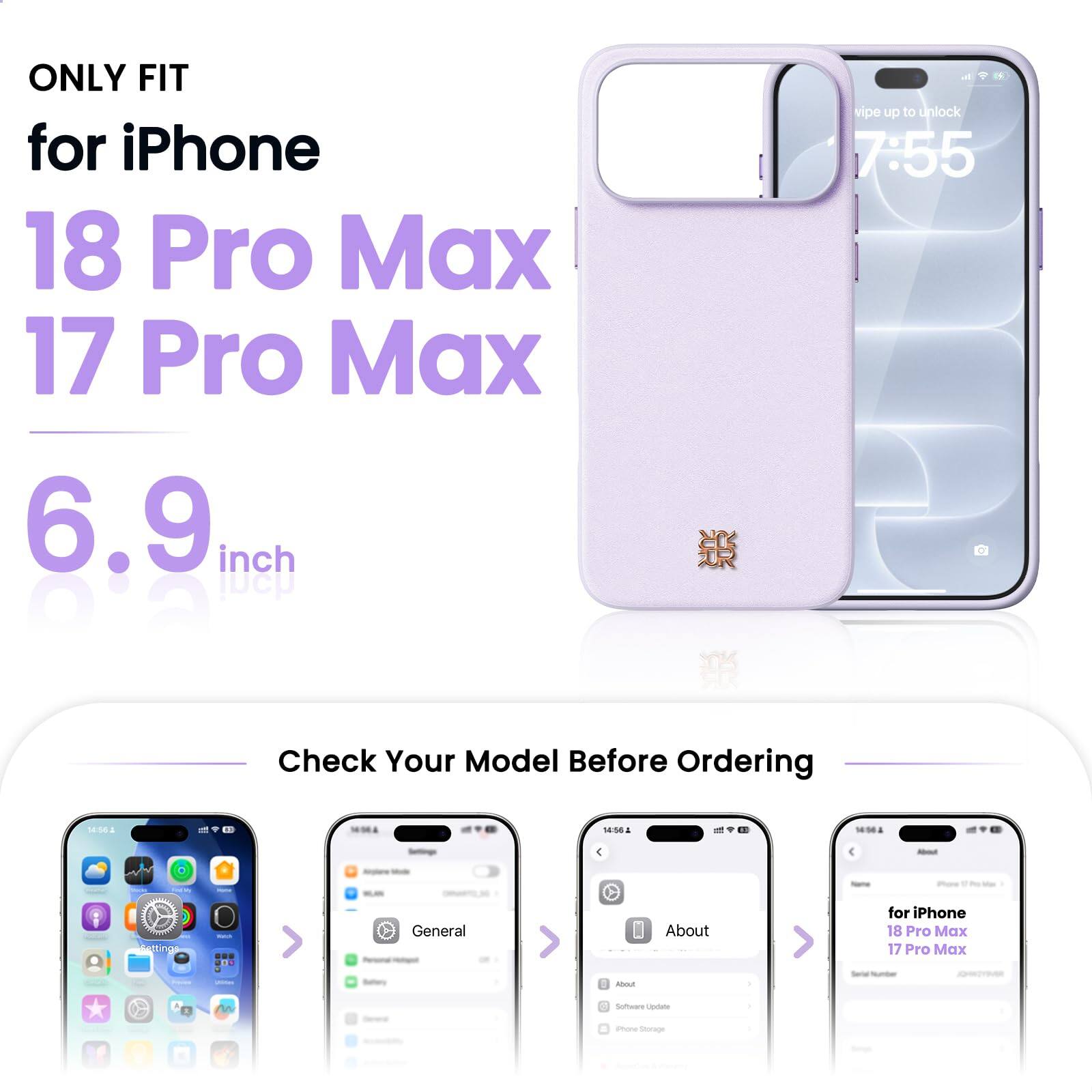 ONLY FIT for iPhone 18 Pro Max 17 Pro Max 6.9 inch

Check Your Model Before Ordering

About
- Fattings
- Betory
- General
- About
- About

for iPhone 18 Pro Max 17 Pro Max SerialNumber JOHNTYMA

3 Software Update
Phone Storage
