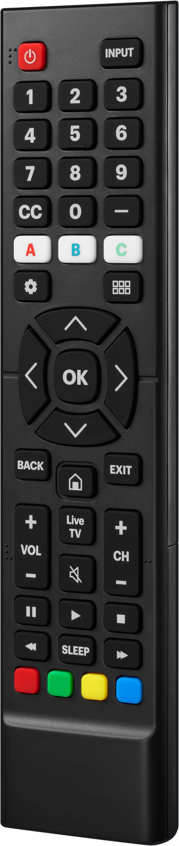 INPUT 1 2 3 4 5 6 7 8 9 CC 0 A B C OK BACK EXIT VOL + Live TV CH + - SLEEP