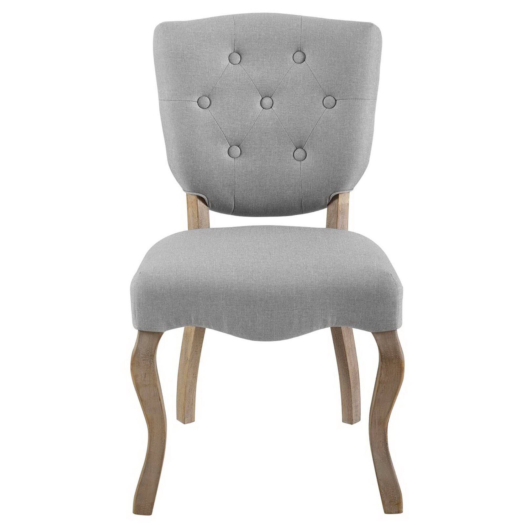 Alt View 1. Modway - Array Vintage French Upholstered Dining Side Chair by Modway - Light Gray.
