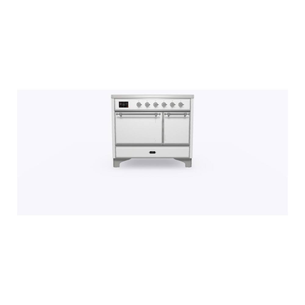 Alt View 4. ILVE - ILVE Majestic II 40 inch Induction Range with 6 Elements (White, Chrome Trim) - White.