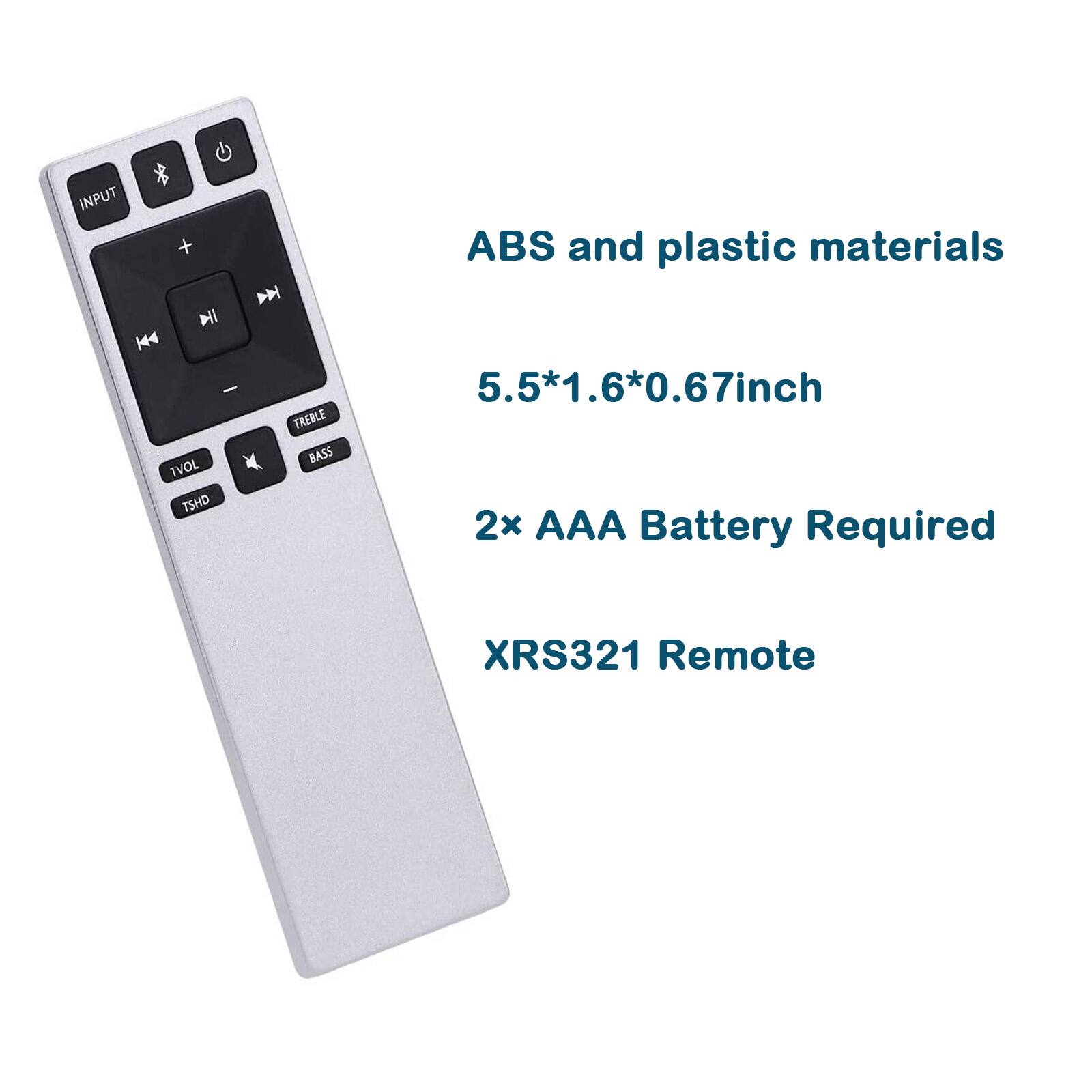 ABS and plastic materials  
5.5*1.6*0.67 inch  
2x AAA Battery Required  
XRS321 Remote