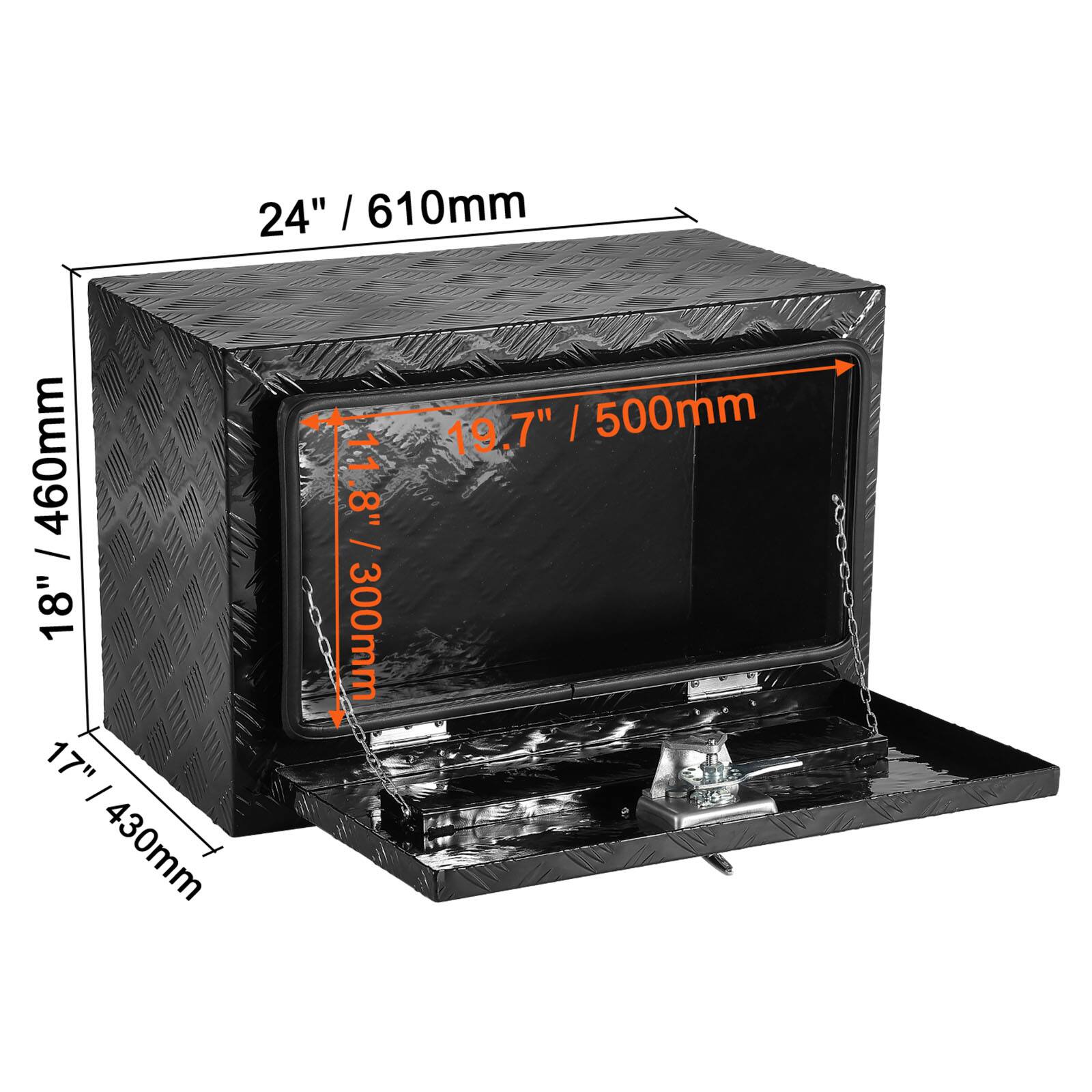 24" / 610mm
19.7" / 500mm
18" / 460mm
17" / 430mm
11.8" / 300mm