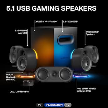 SteelSeries Arena 9 5.1 Bluetooth Gaming Speakers with RGB SteelSeries Arena 9 5.1 Bluetooth Gaming Speakers with RGB