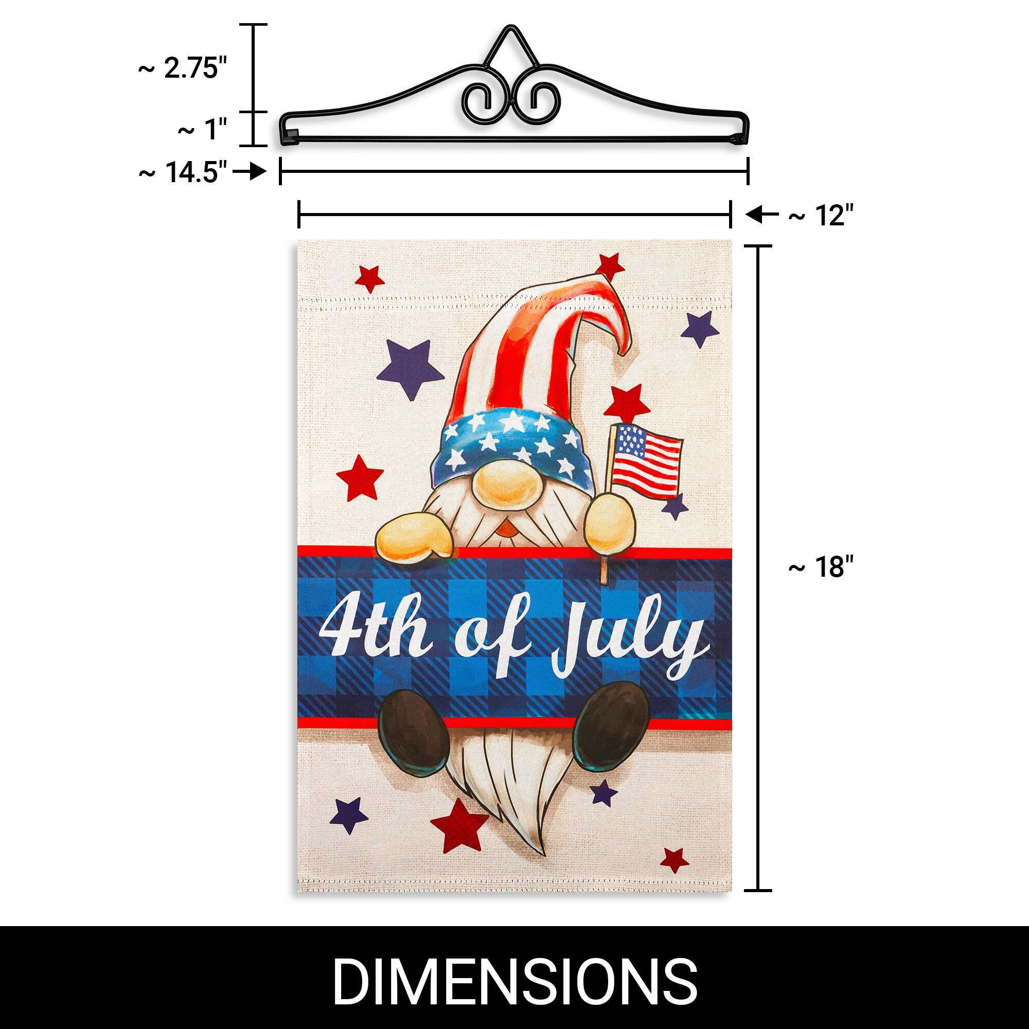 - 2.75"
- 1"
- 14.5"
- 12"
- 18"
- 4th of July
- DIMENSIONS