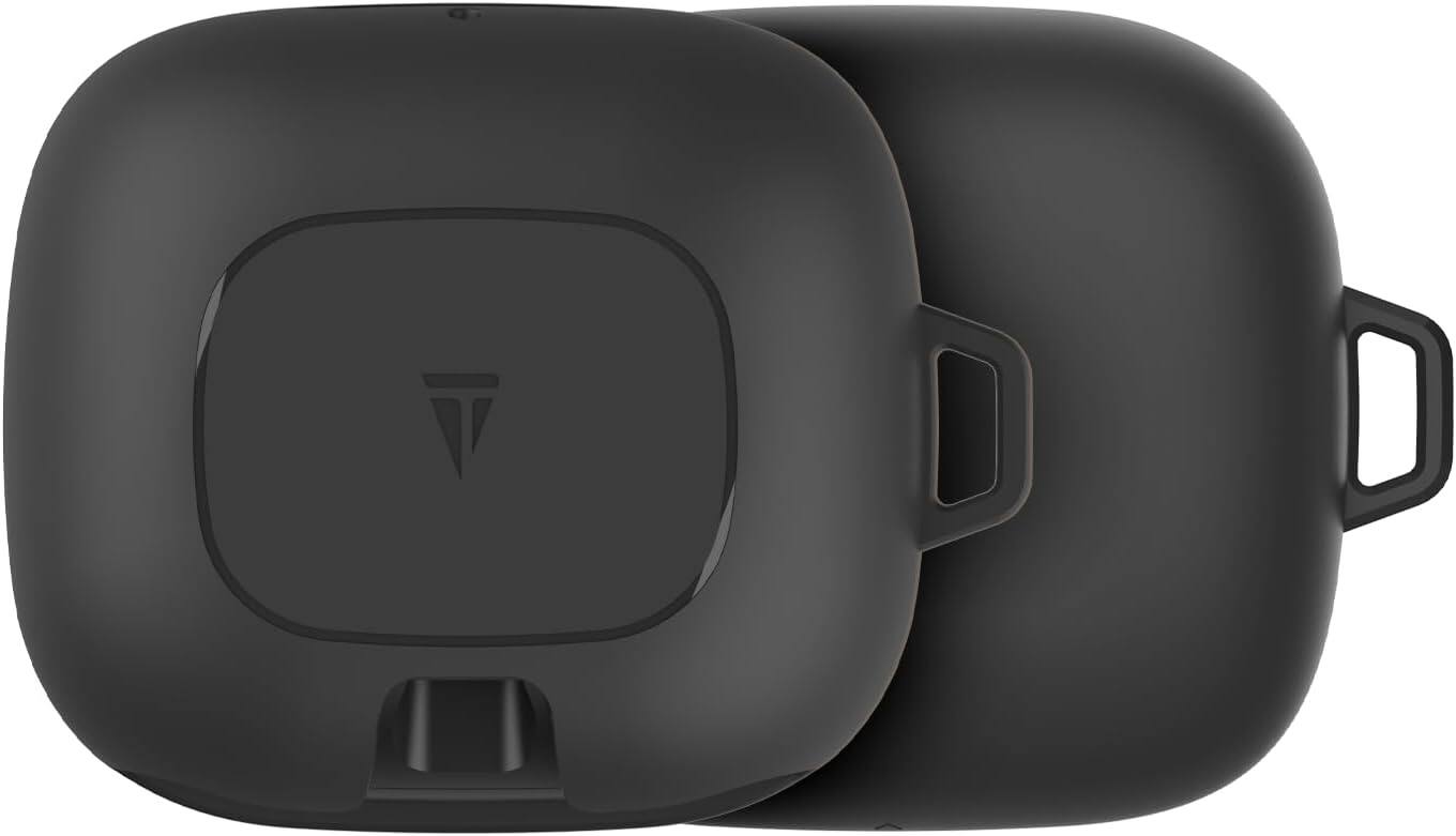 Alt View 4. TUDIA - TUDIA TPU Earbud Case for Powerbeats Pro 2 (2025) with Magnetic Lid Lock & Carabiner, Black.