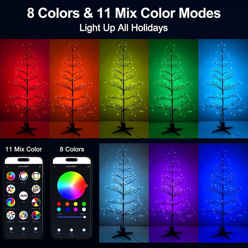 8 Colors & 11 Mix Color Modes  
Light Up All Holidays  

11 Mix Color  
8 Colors