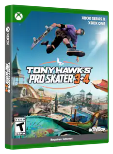 Xbox Series X, Xbox One, Tony Hawk's Pro Skater 3+4, Teen Rated, ESRB, Requires: Internet, Activision.