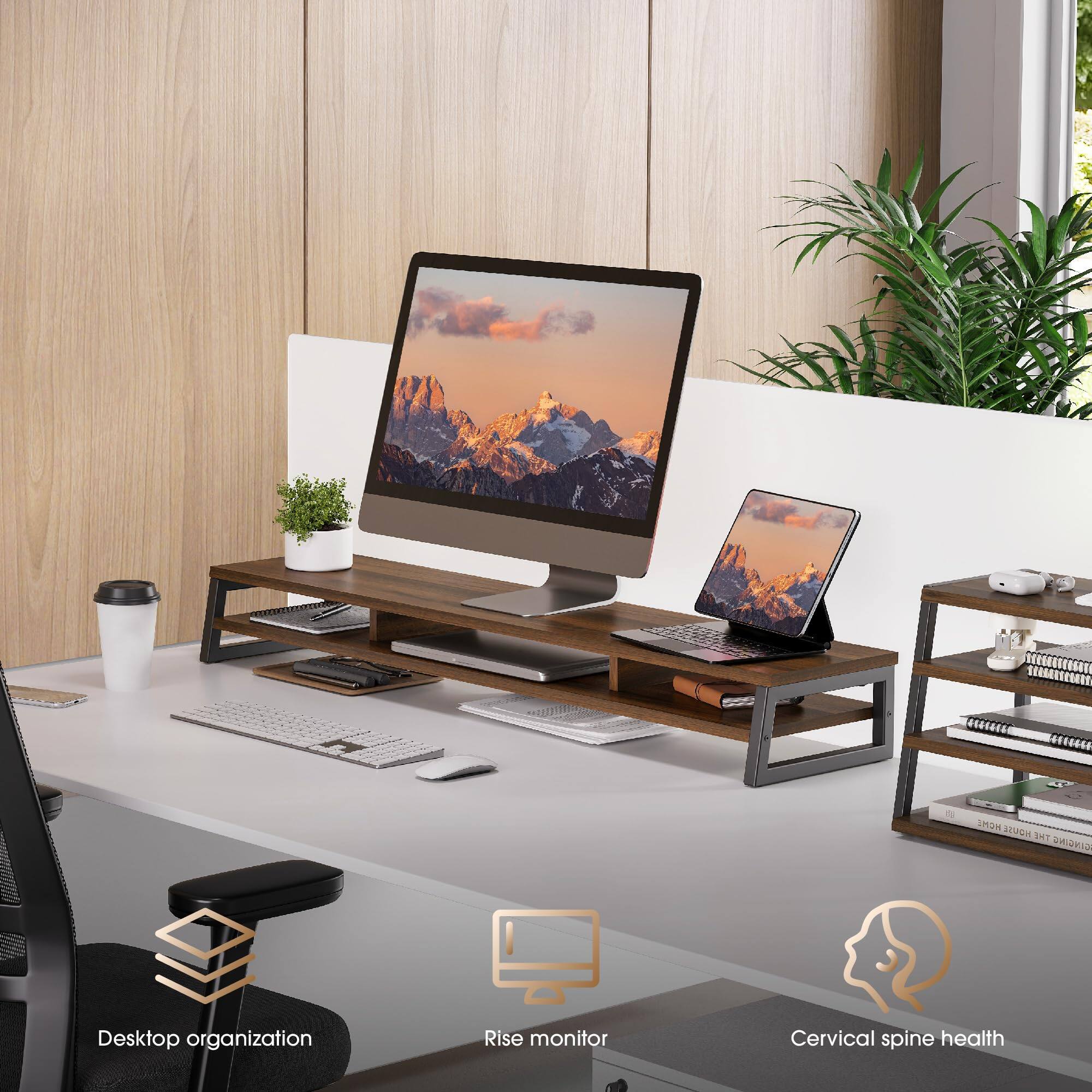 Sure, here is the corrected and grouped text from the image:

- Desktop organization
- Rise monitor
- Cervical spine health