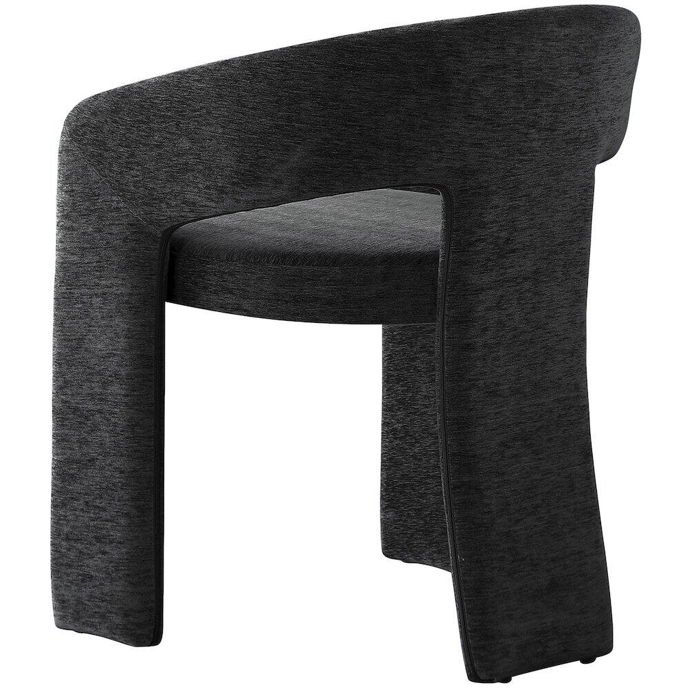 Alt View 4. Meridian Furniture - Rendition Black Plush Fabric Dining Chair Set of 2 - Black.