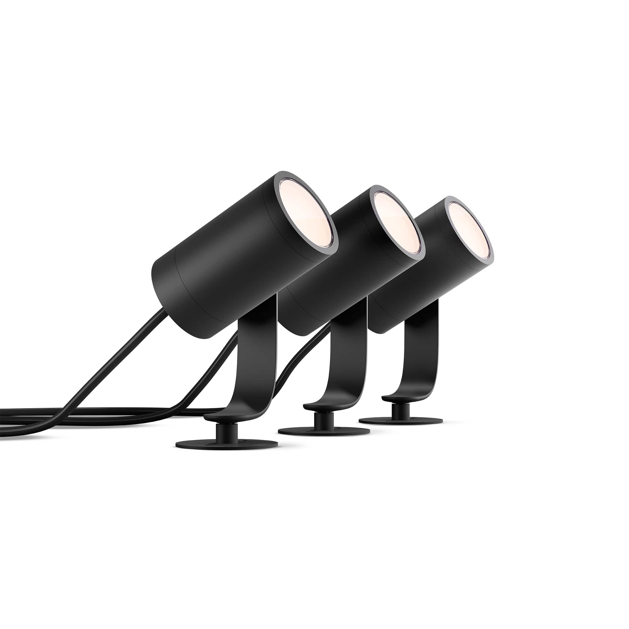 Alt View 11. Philips - Hue Lily Outdoor Spotlight Basekit (3-pack) - White and Color Ambiance.