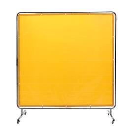 VEVOR - Welding Screen with Frame, 6' x 6' Welding Curtain Screen, Flame-Resistant Vinyl Welding Protection Screen - Yellow