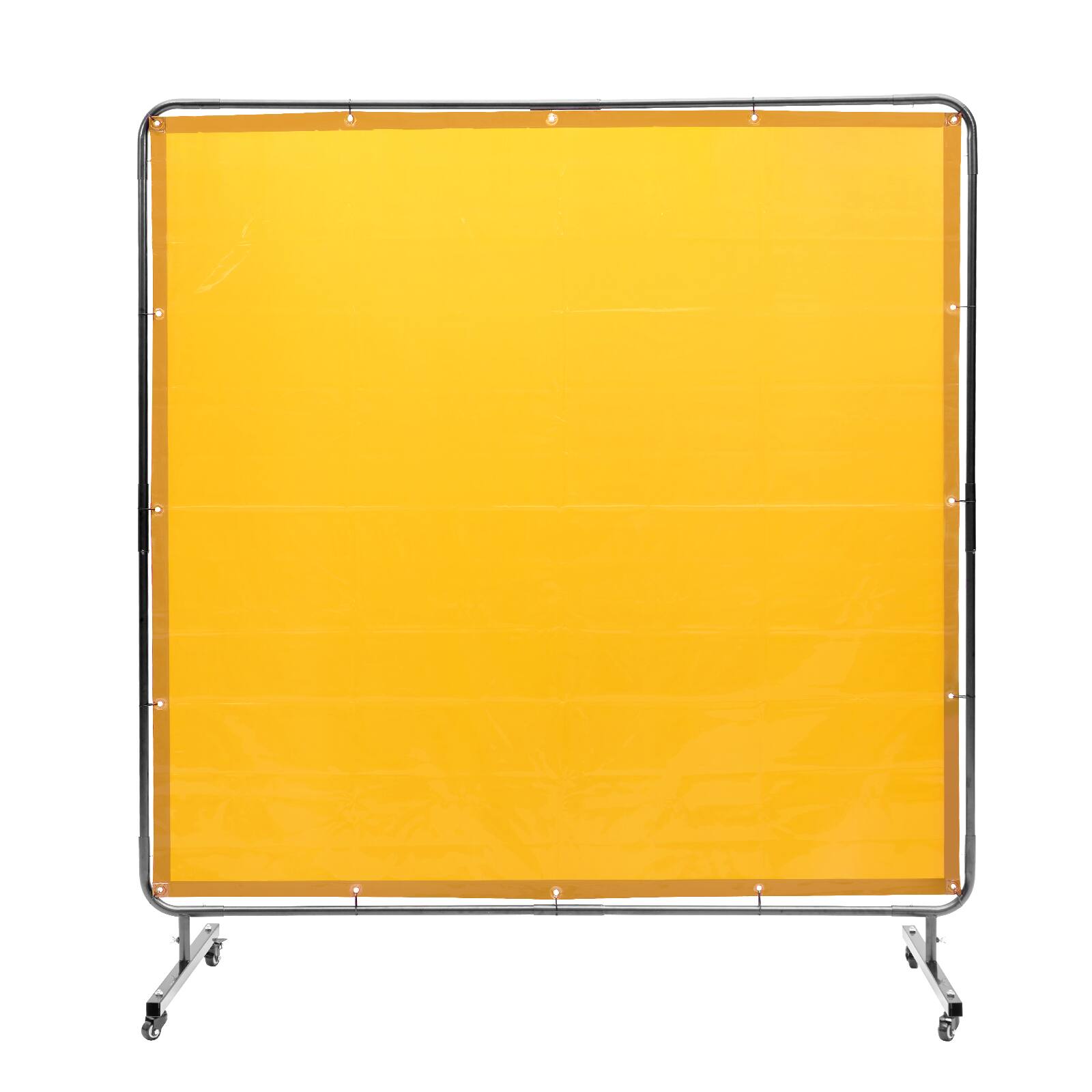 Front. VEVOR - Welding Screen with Frame, 6' x 6' Welding Curtain Screen, Flame-Resistant Vinyl Welding Protection Screen - Yellow.