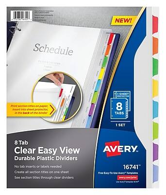 Avery - Clear Easy View Plastic Dividers, 8 Tabs - Multicolor