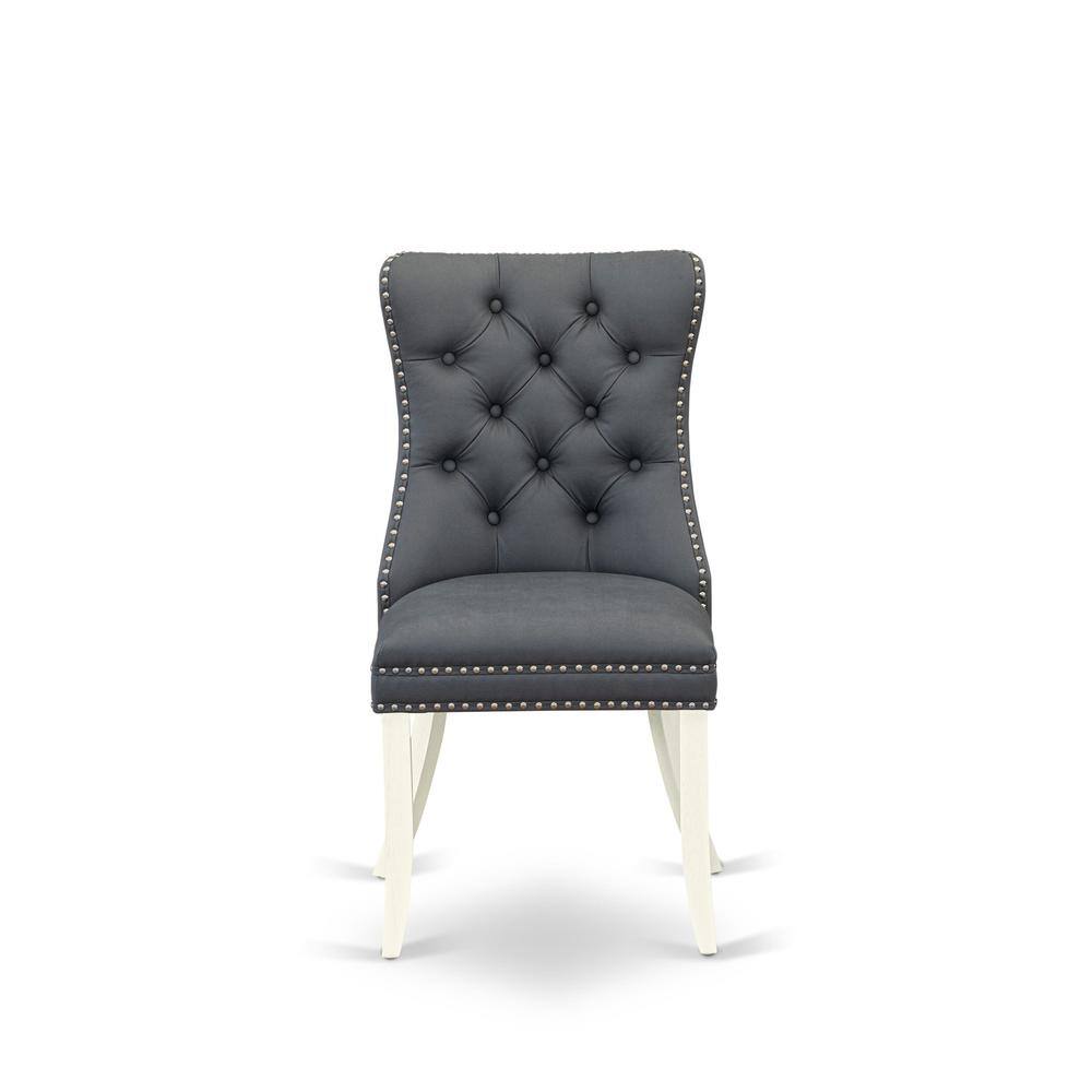 Angle. East West Furniture - Parson Chairs - White.