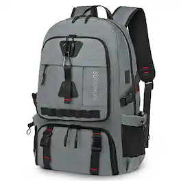 Unique Bargains - 35L Travel Backpack with Shoe Compartment, TSA Approved Carry On, Fits 18" Laptop, Water-Resistant - Gray