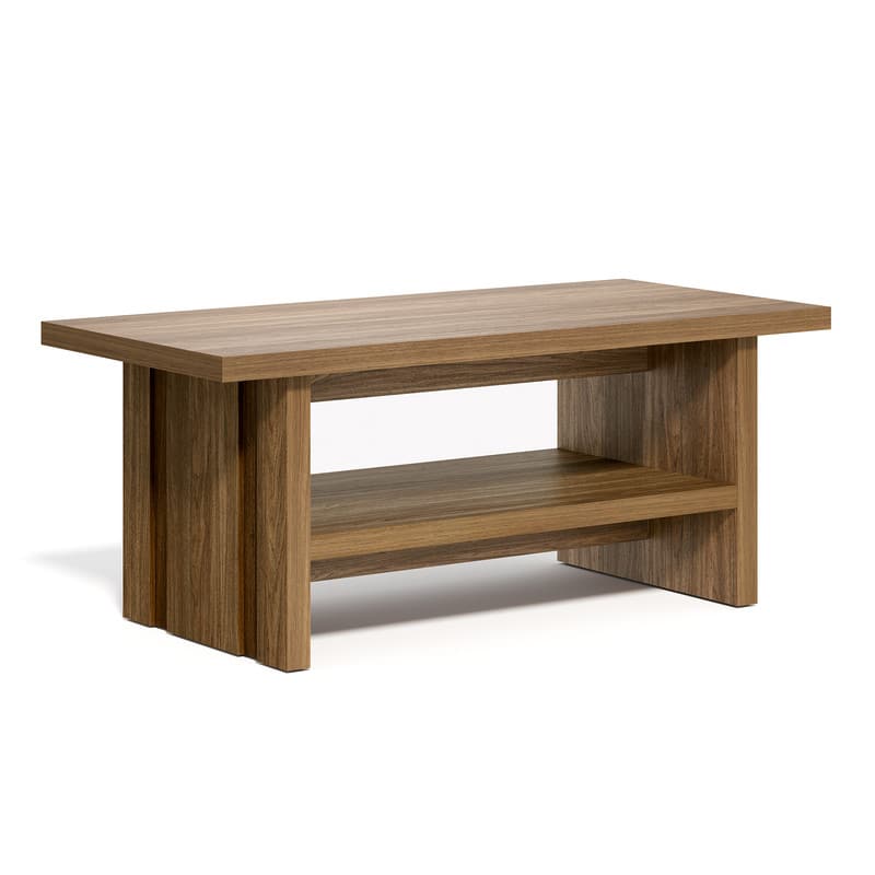 ModernMate - 4-Piece Fluted Modern Living Room Set, 78.7 In TV Stand with Storage Cabinet, Coffee Table and 2 End Tables - Walnut price history on PriceWatchPro