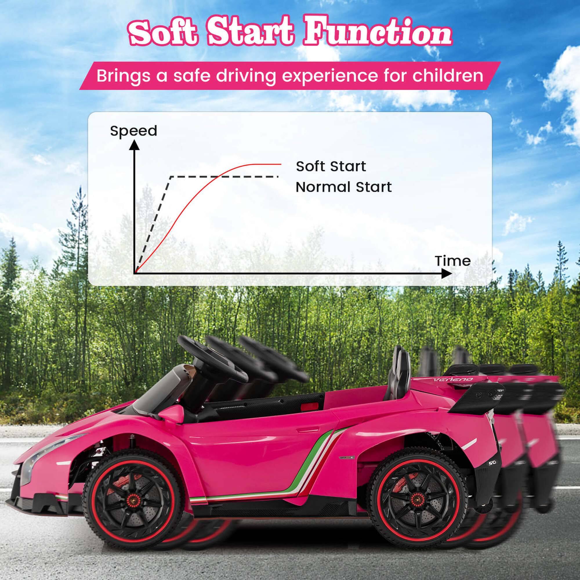 Soft Start Function: Brings a safe driving experience for children.

Speed
Soft Start
Normal Start
Time 10 S