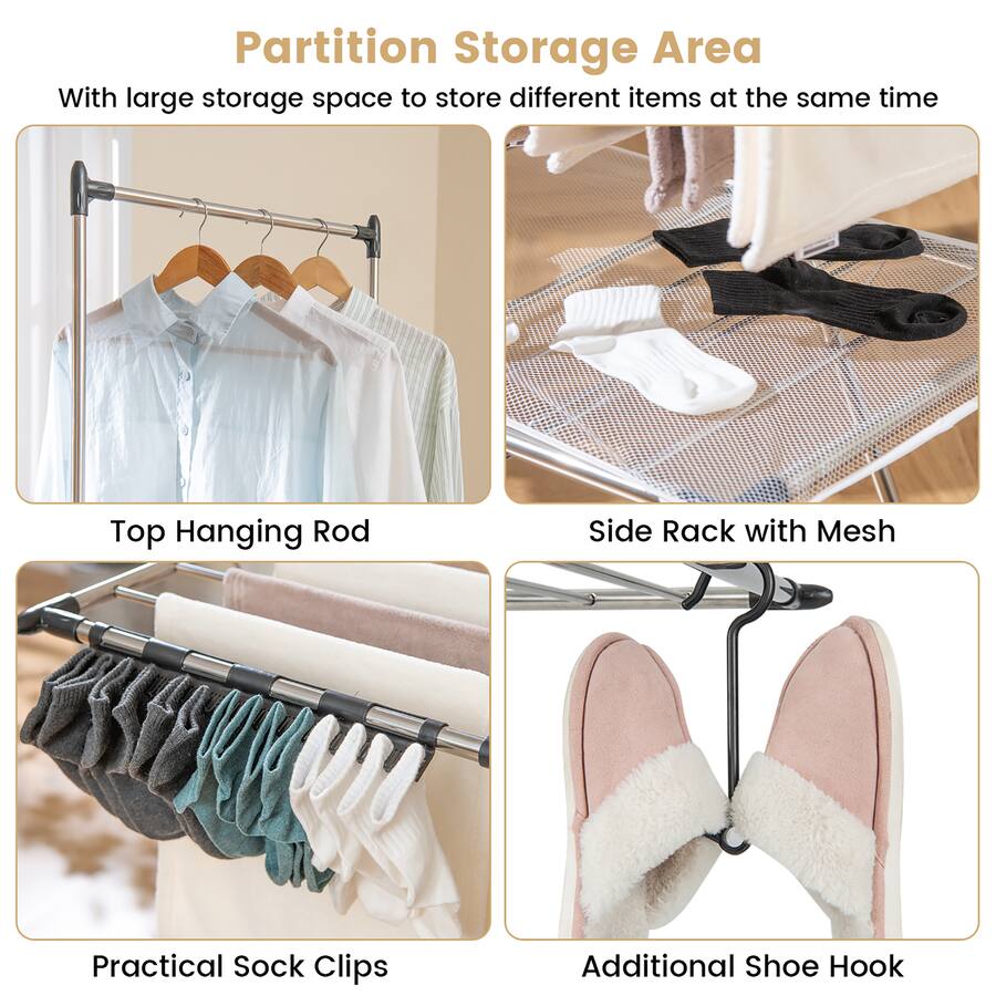 Two Tier Storage Drying Rack Gymax 2 Tier Folding Clothes Drying Rack Laundry Drying Rack Laundry ...